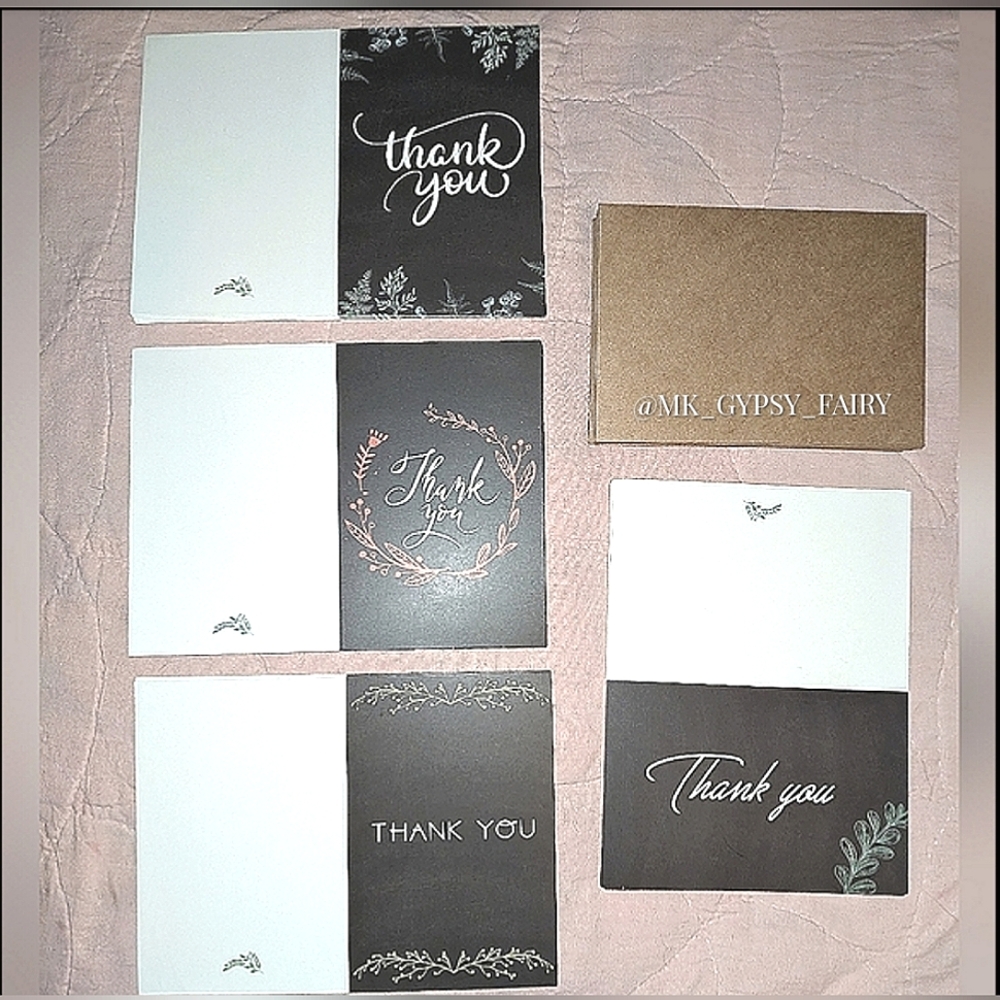 Last chance!20 Thank You Cards With Envelopes Blank Inside Extra Thick Cardstock